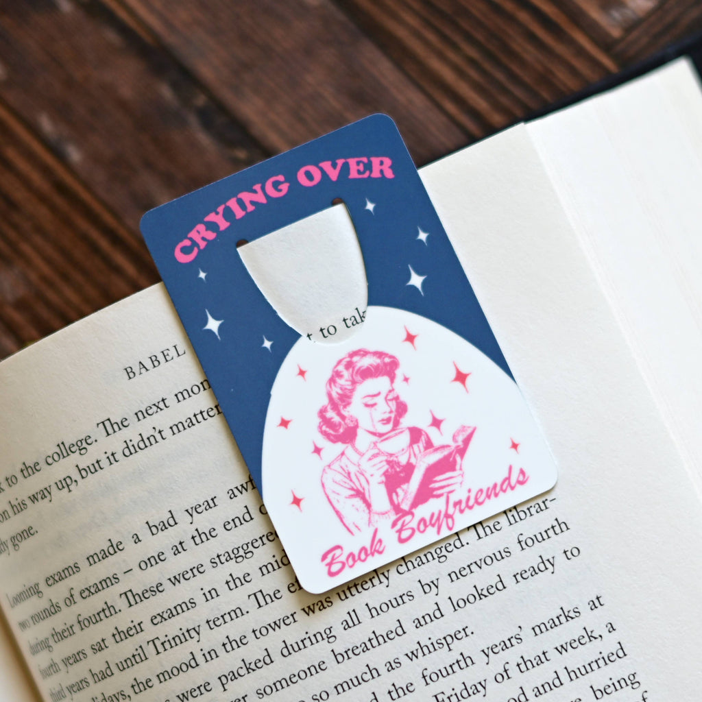 Crying Over Book Boyfriends Aluminum Bookmark