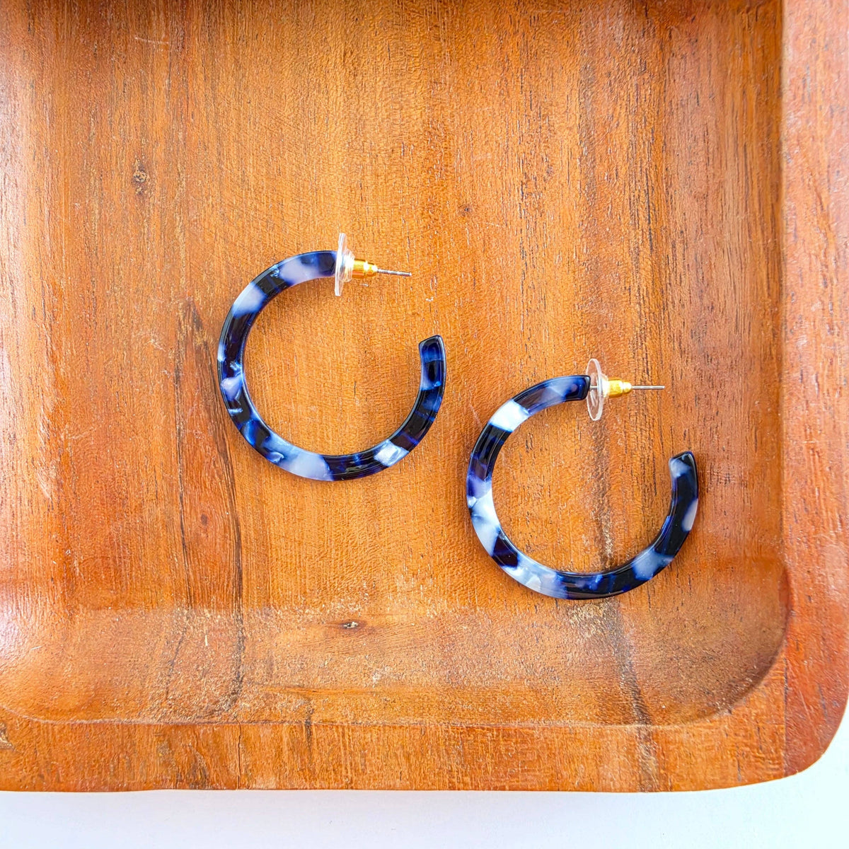 Camy Hoops - Midnight Marble // Fall, Earrings, Jewelry