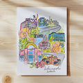Indianapolis Illustrated Art Print by Anna-Marie McIntyre