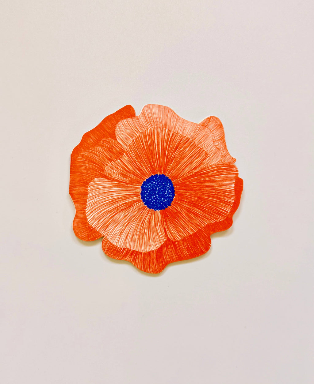 Oriental Poppy Die-Cut Greeting Card
