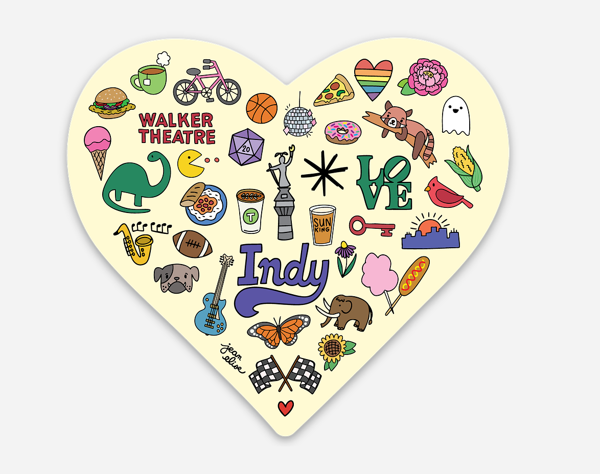 Indy Heart Sticker