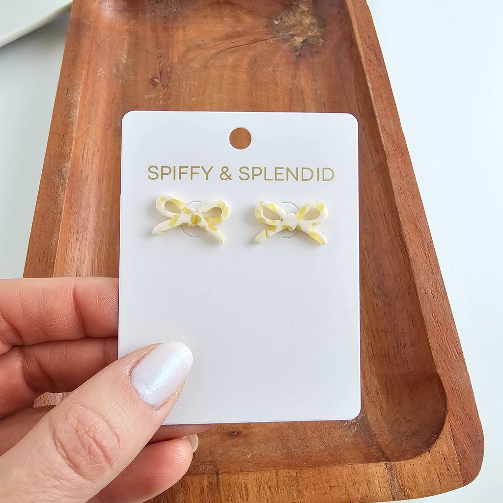 Buttercream Dot Bowie Studs