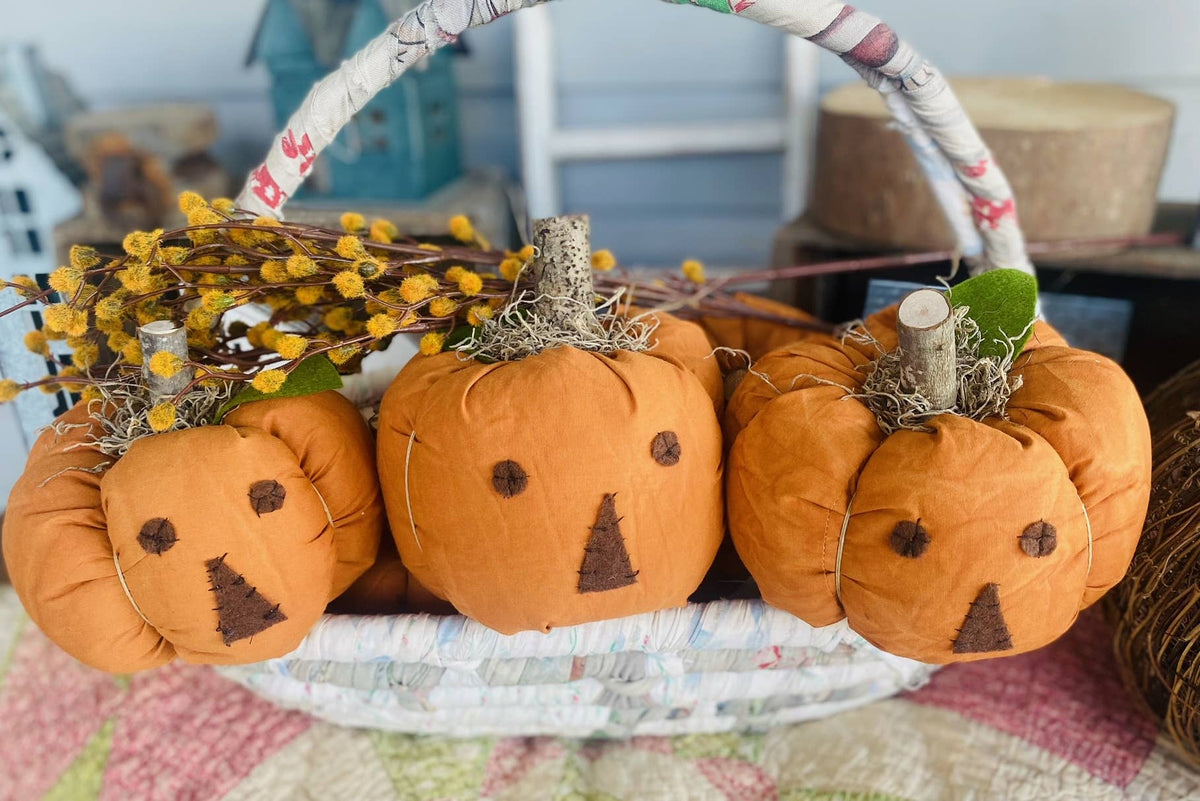 Vintage Fabric Pumpkin
