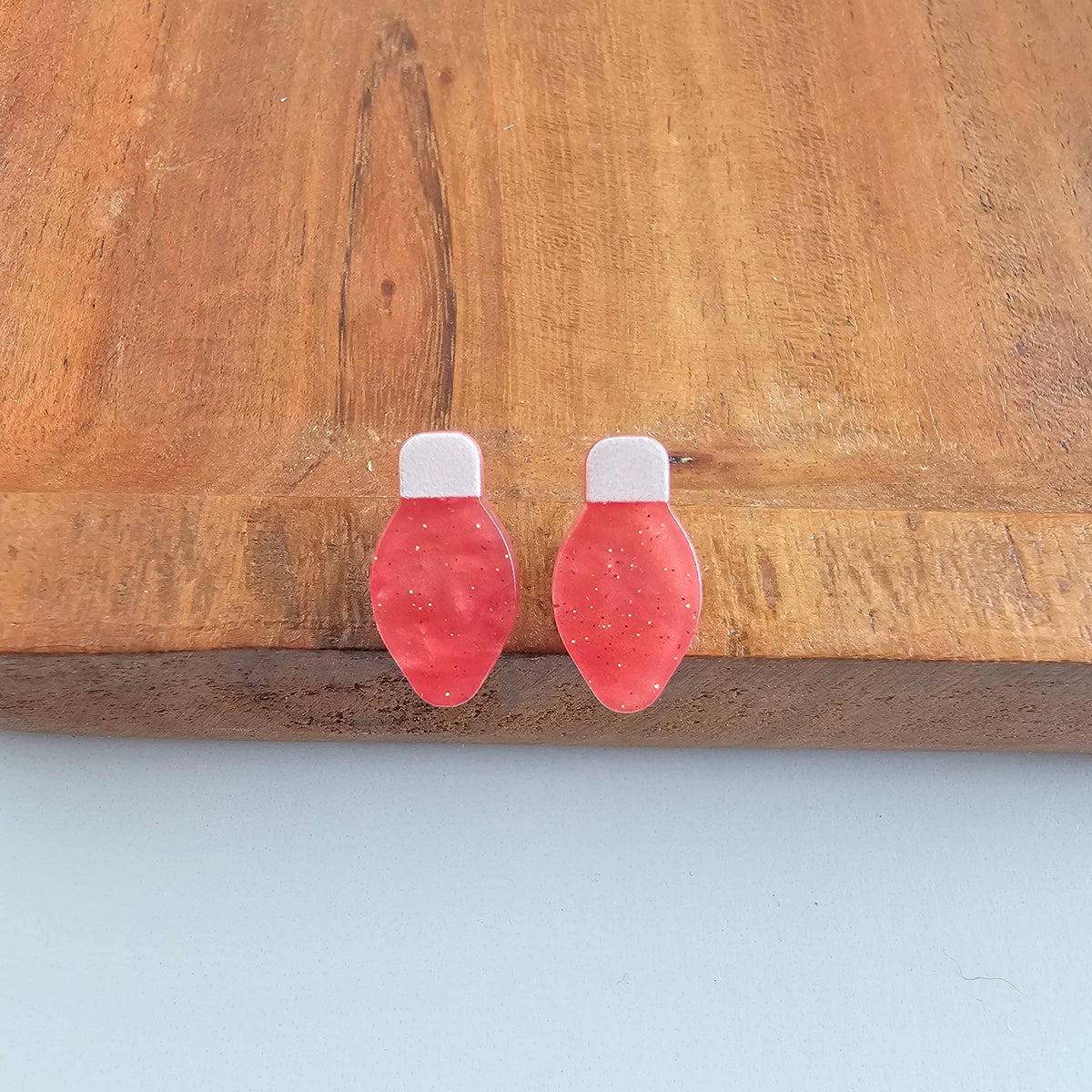 Red Shimmer Christmas Light Studs