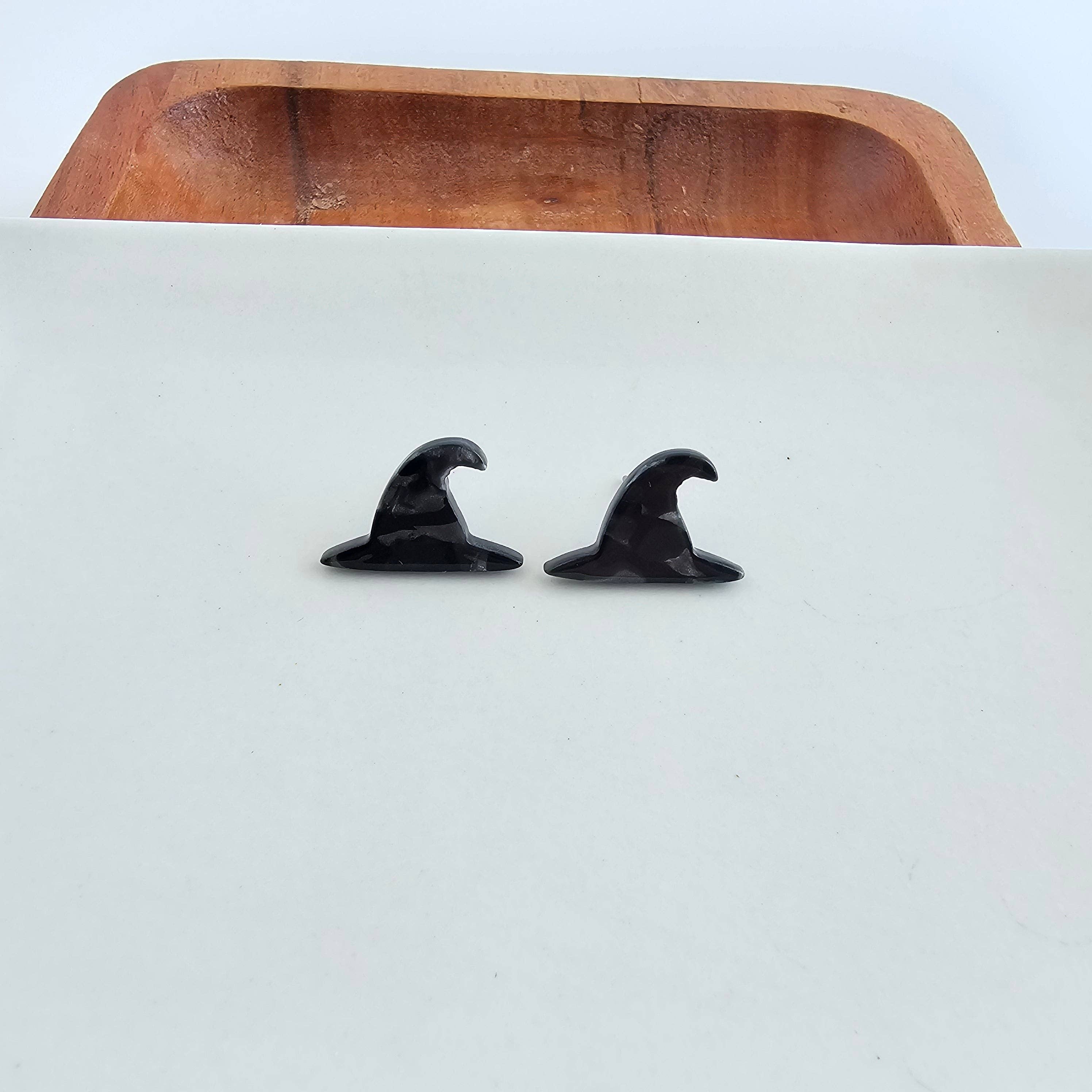 Black Witch Hat Studs