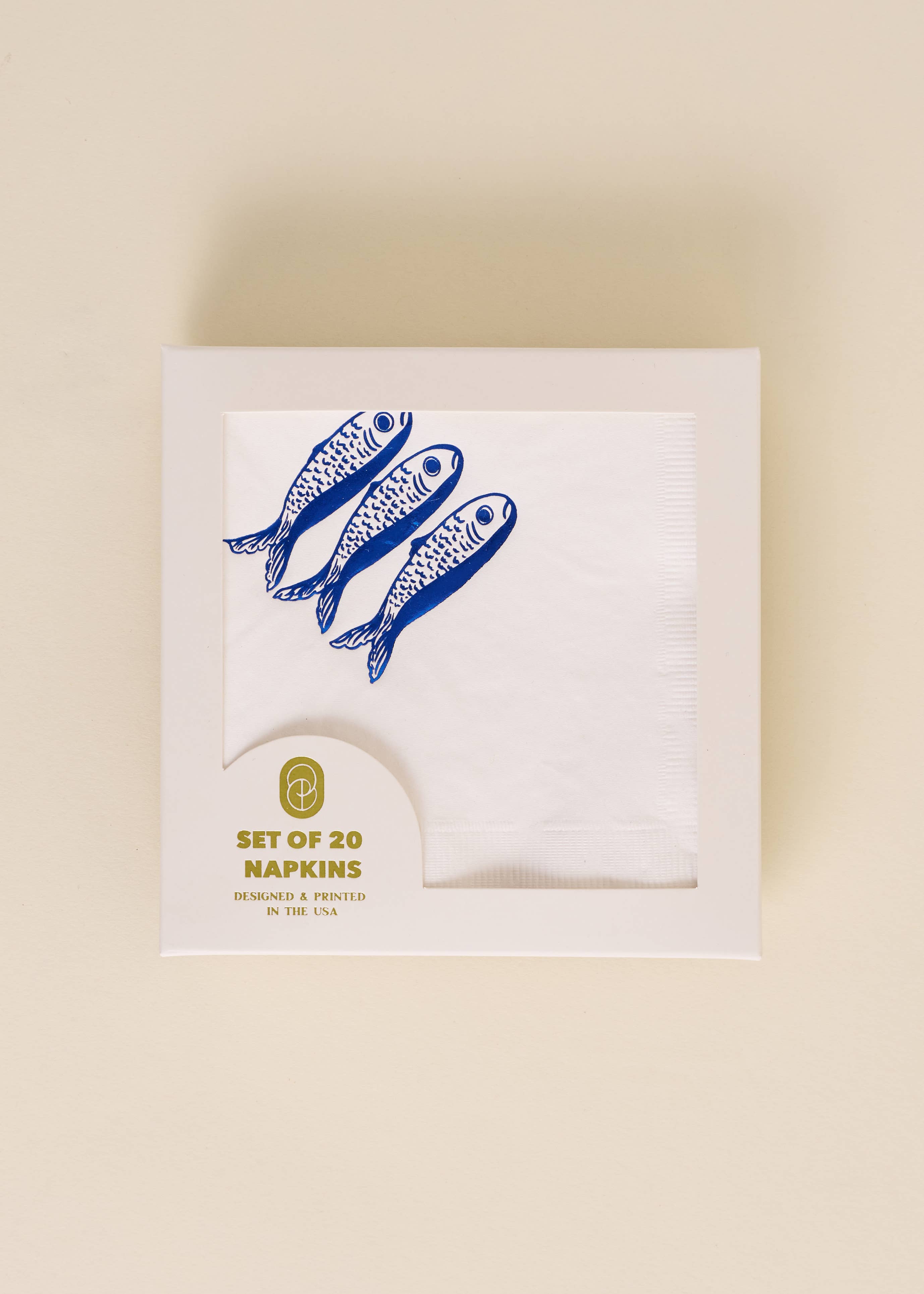 Sardines Cocktail Paper Beverage Napkins - Set of 20