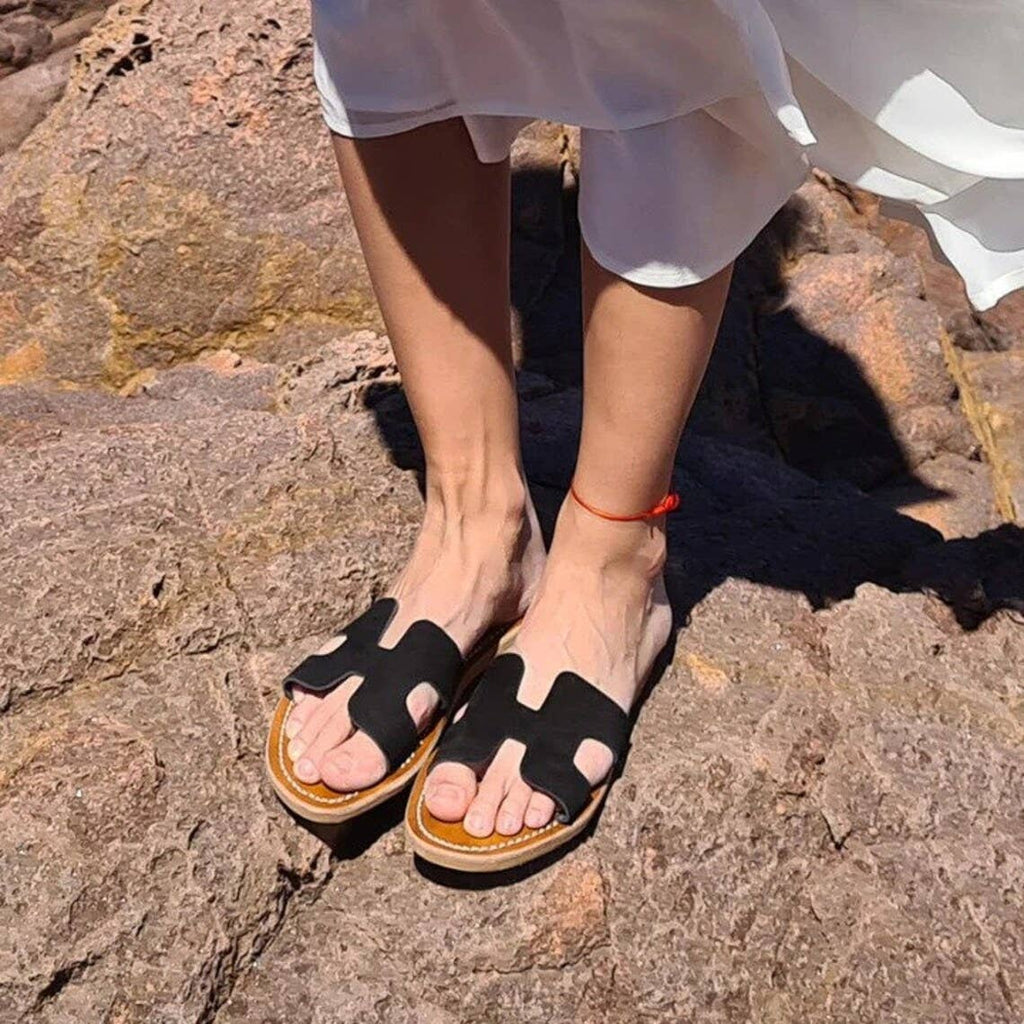 Moroccan Black Suede Sandals