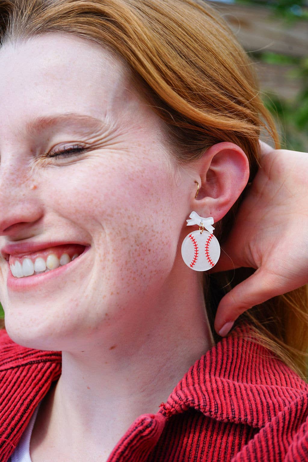 Bow Baseball Earrings // Jewelry, Earrings, Game Day