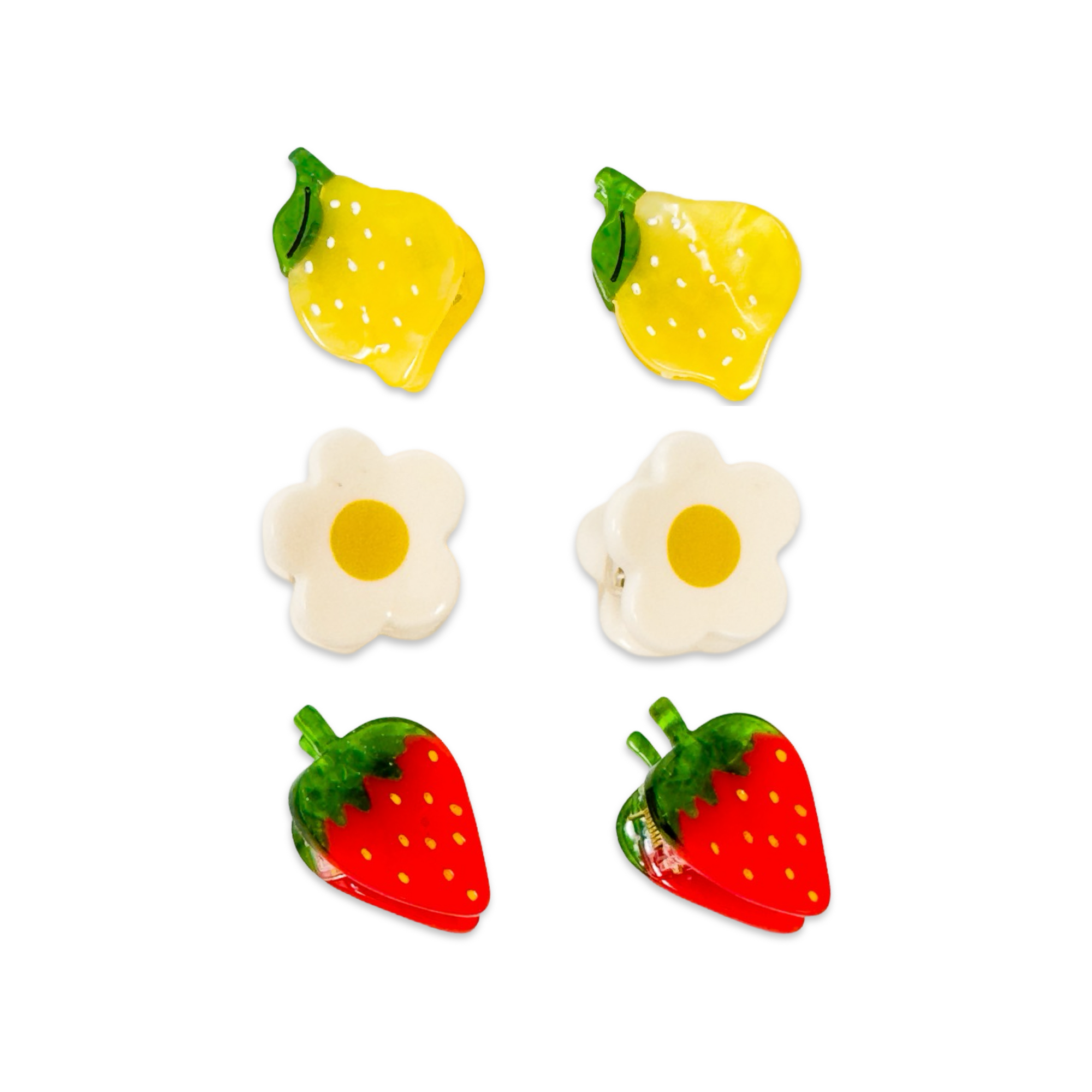 Micro Fruit and Flowers Hair Claw Clips