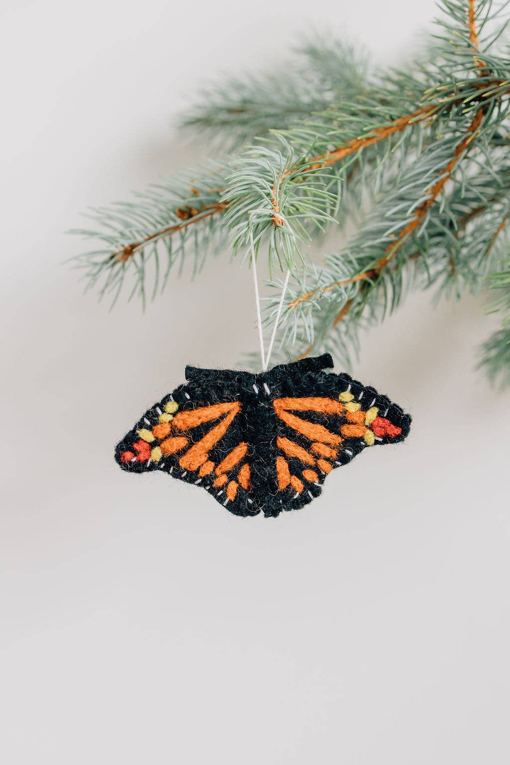 Christmas Monarch Butterfly Felt Ornament