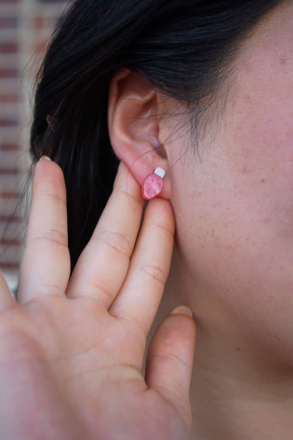 Red Shimmer Christmas Light Studs