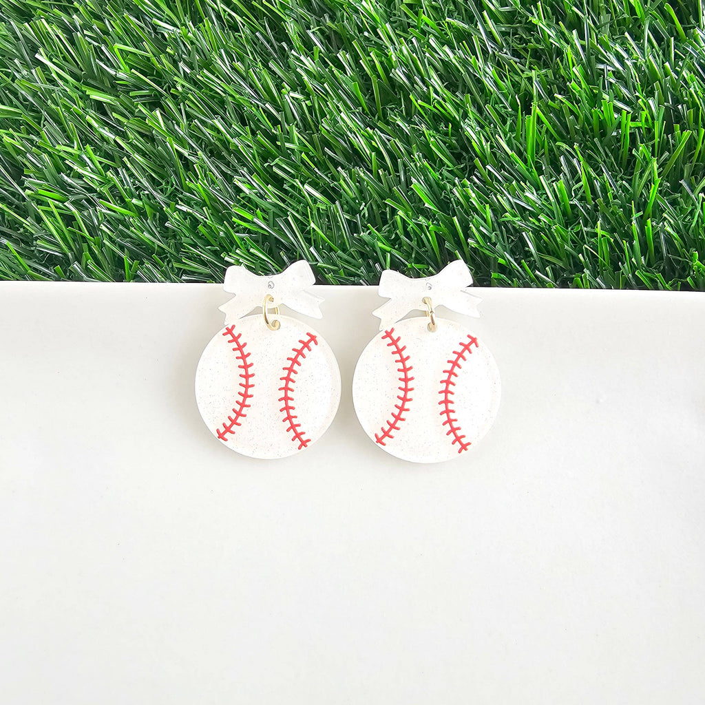 Bow Baseball Earrings // Jewelry, Earrings, Game Day