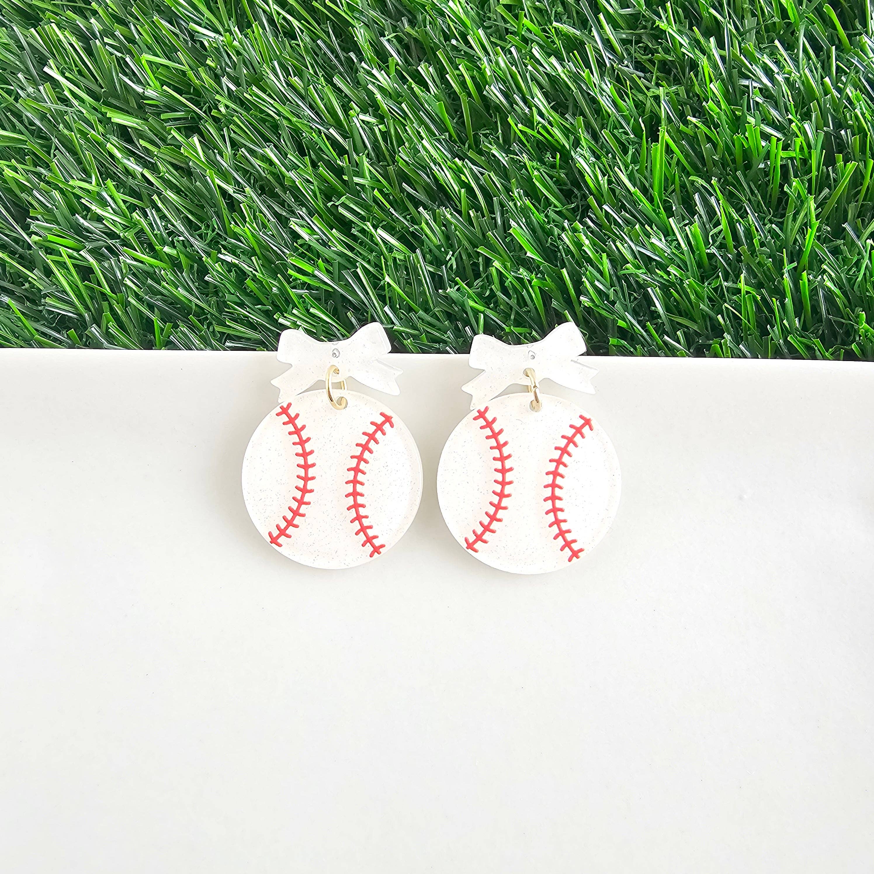 Bow Baseball Earrings // Jewelry, Earrings, Game Day