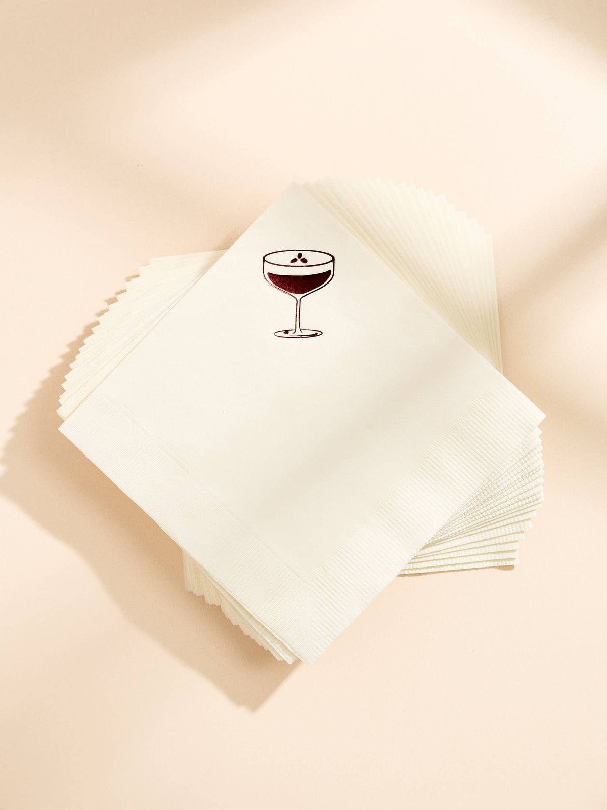 Espresso Martini Cream Paper Beverage Napkins - Set of 20