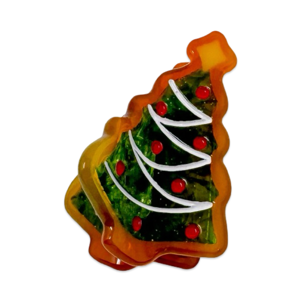 PREORDER: Mini Christmas Tree Holiday Cookie Hair Claw Clip