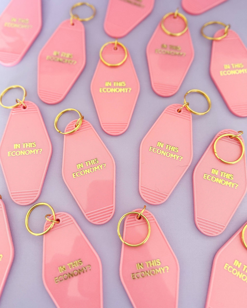 In This Economy? Gold Printed Keychain
