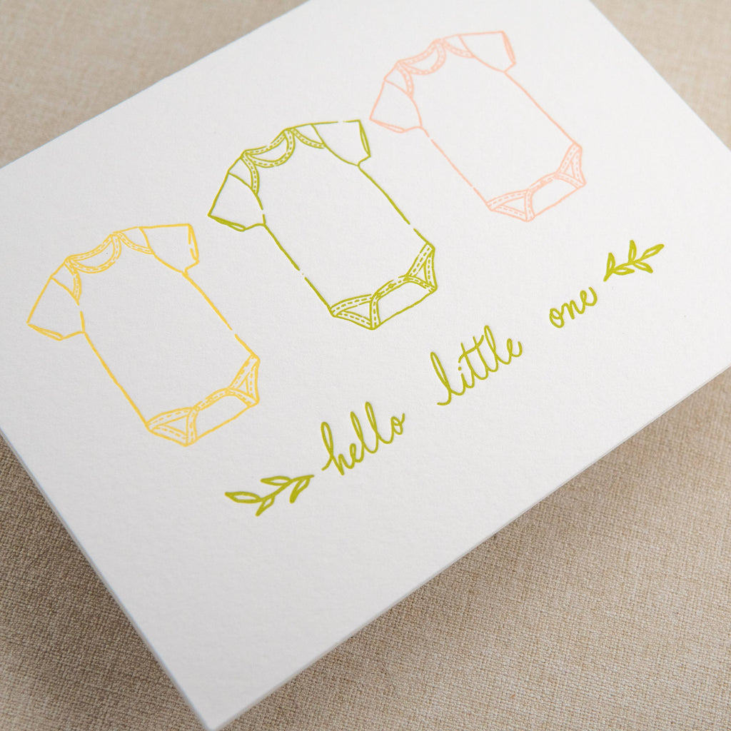 Onesie Baby Card | Letterpress Baby Card