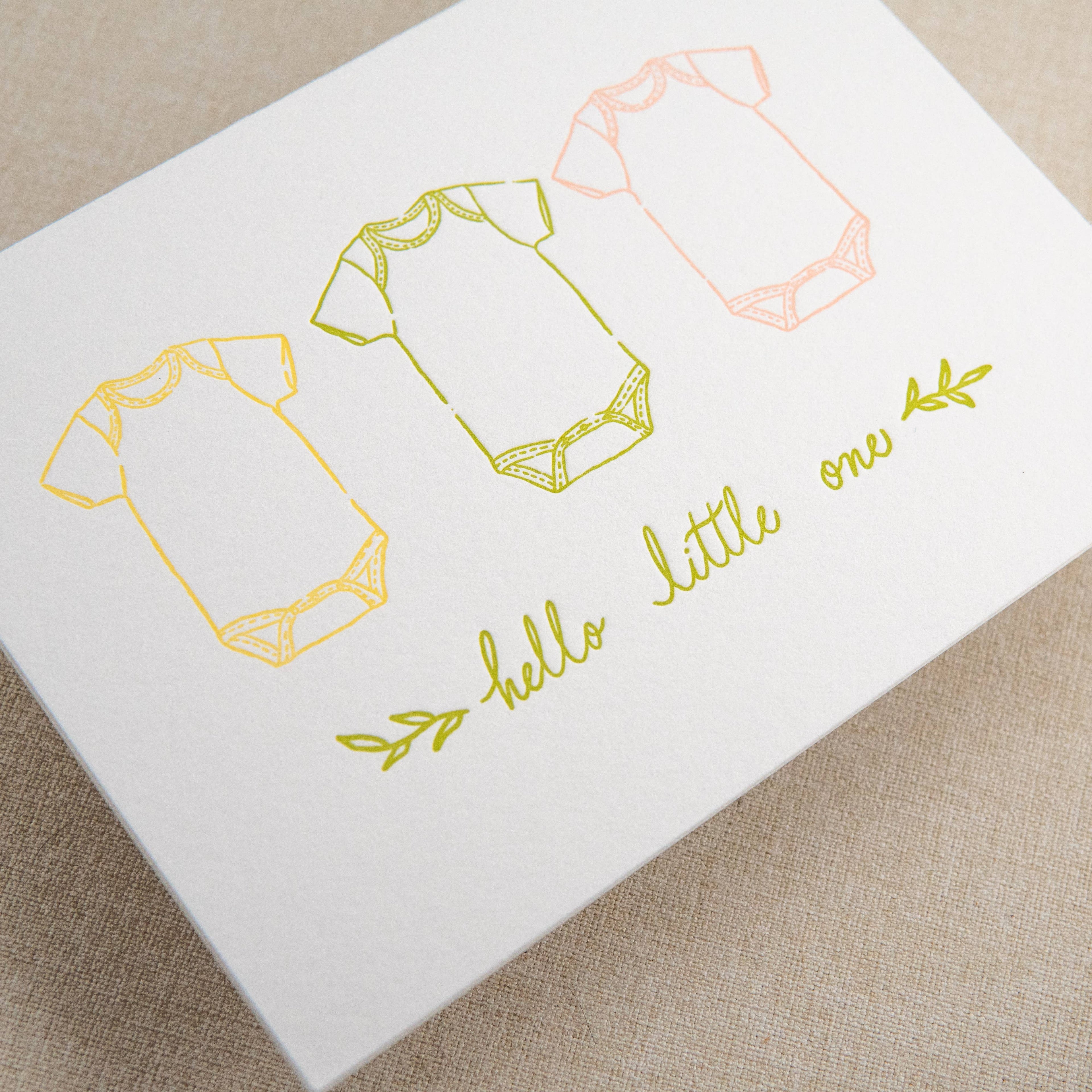 Onesie Baby Card | Letterpress Baby Card