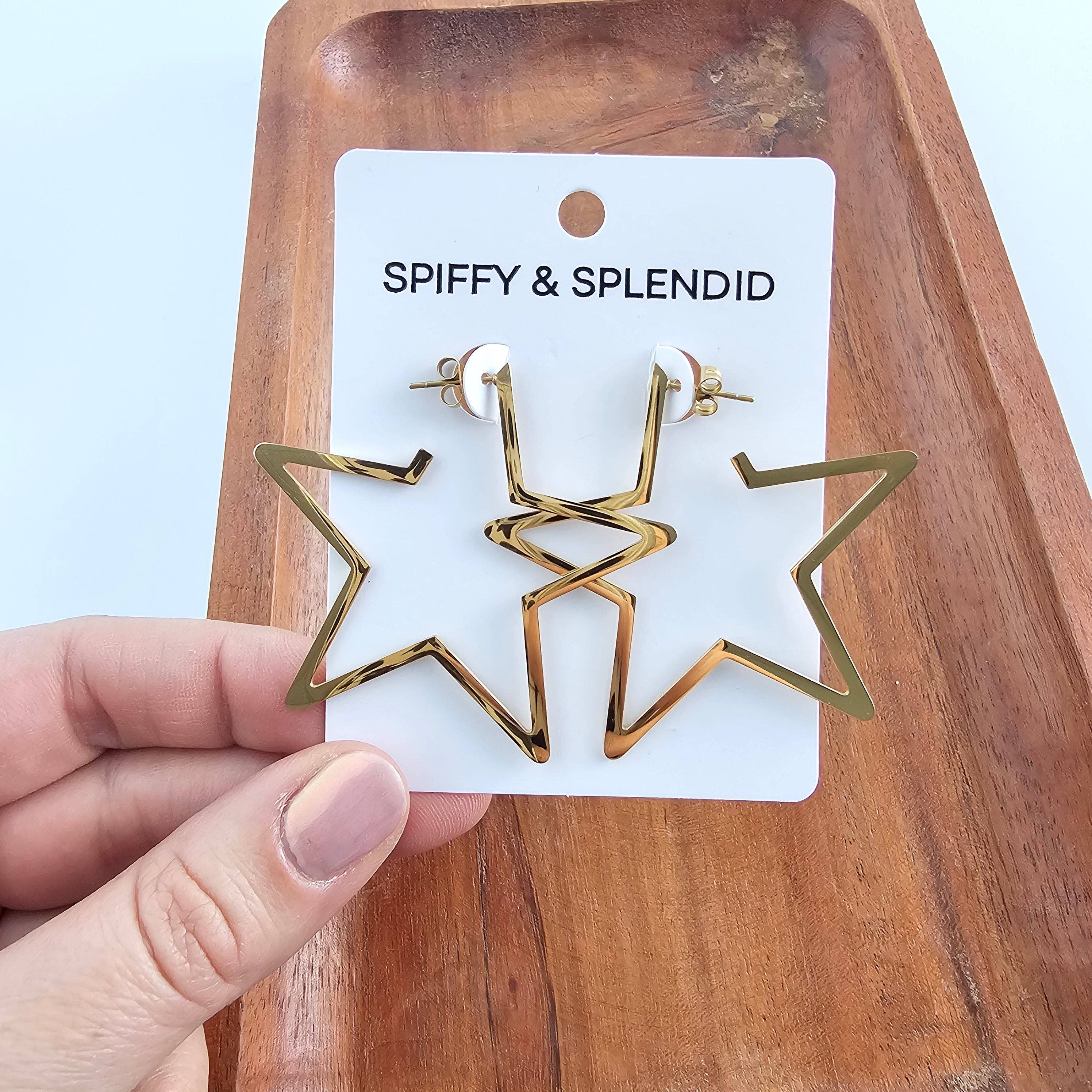 Gold Luxe Star Hoops