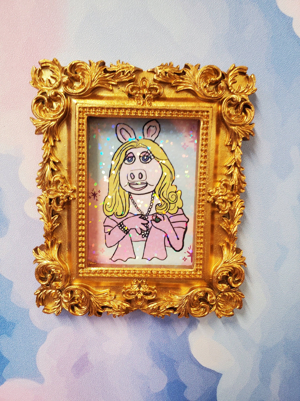 Miss Pig framed magnet