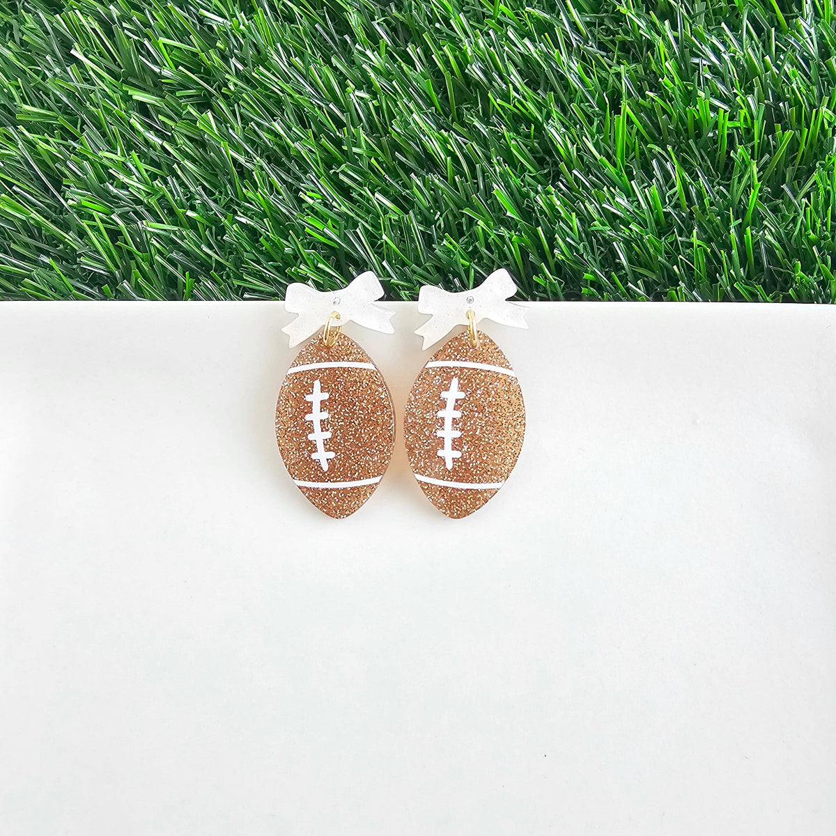 Bow Football Earrings // Jewelry, Game Day