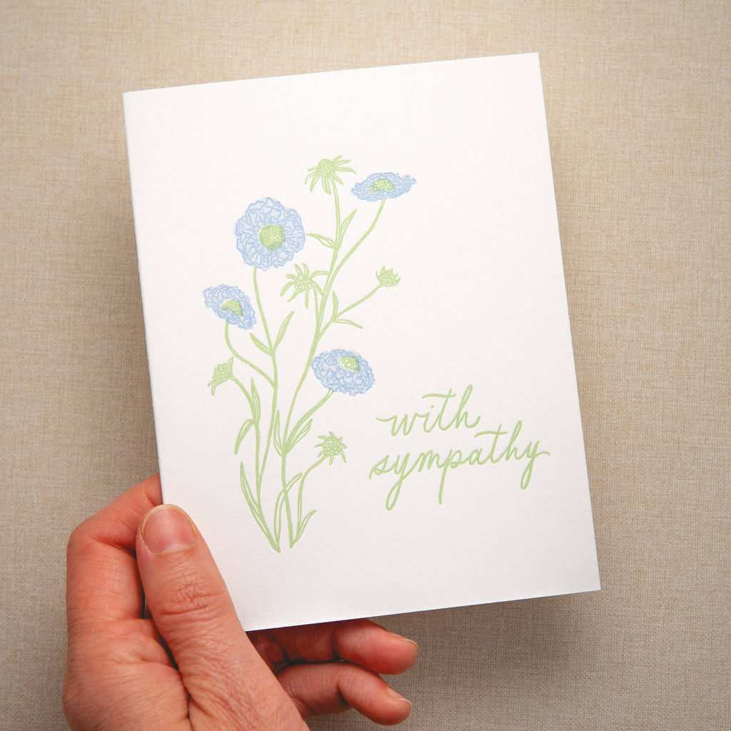 Floral Sympathy Card | Letterpress Sympathy Card