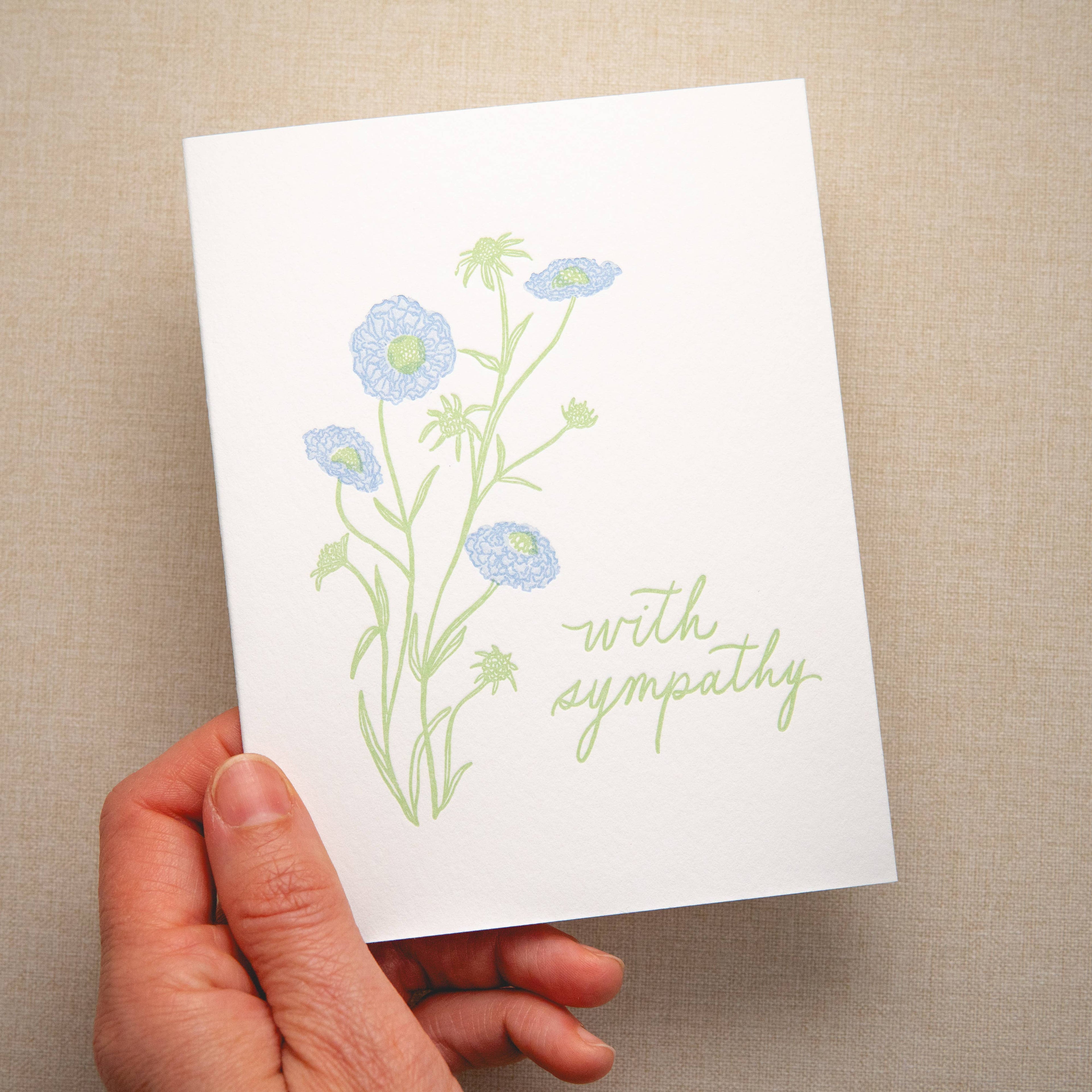 Floral Sympathy Card | Letterpress Sympathy Card