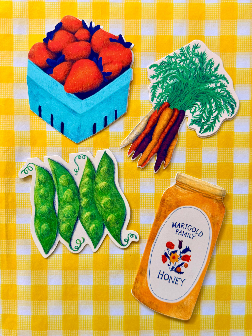 Carrot Bunch Die-Cut Greeting Card