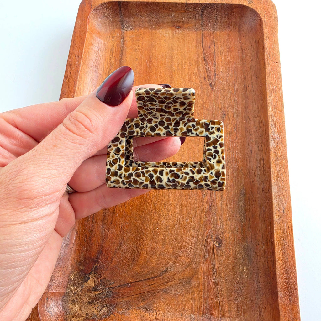 Carly Hair Claw - Giraffe // Fall, Clip, Brown