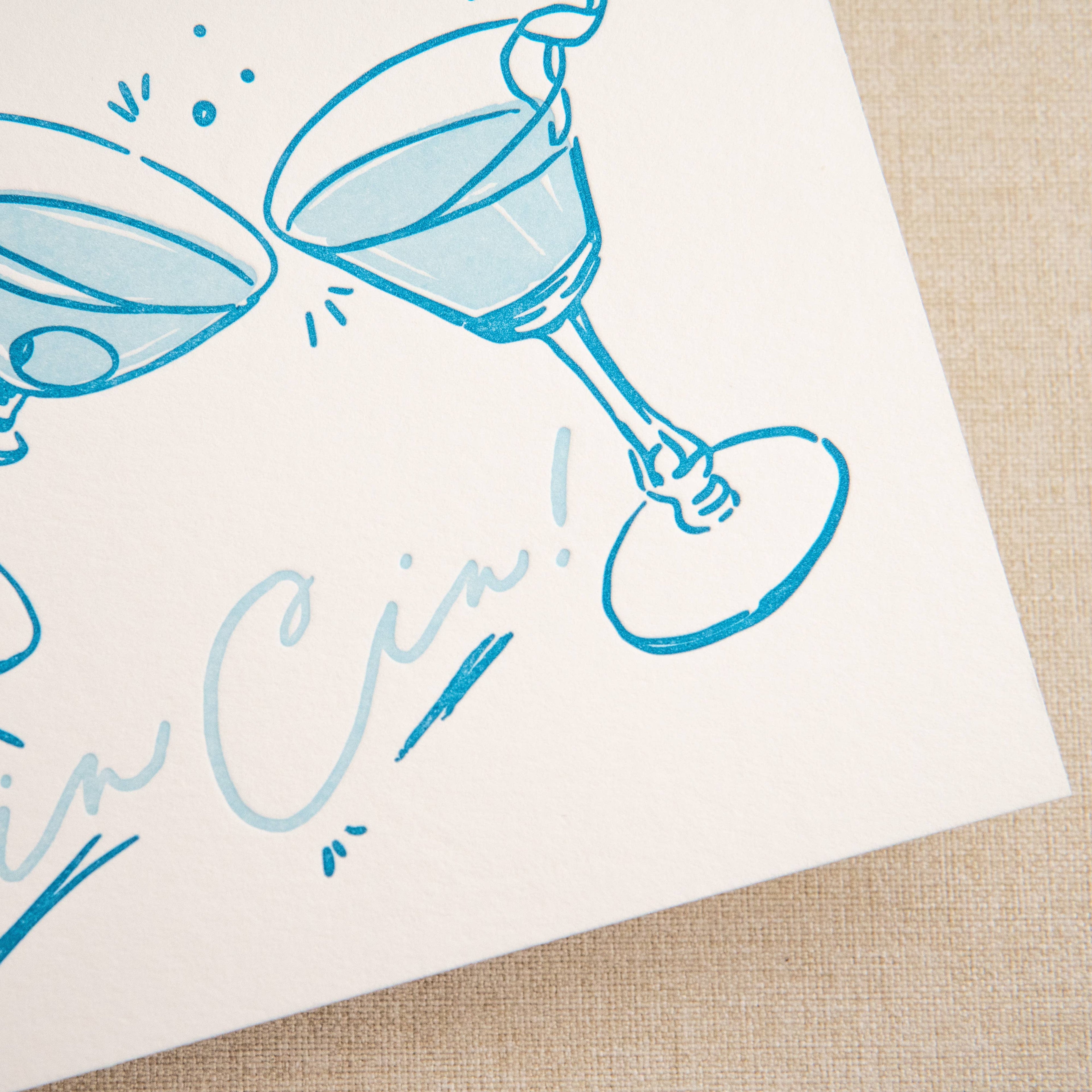Cin Cin Congrats Card | Letterpress Congratulations Card