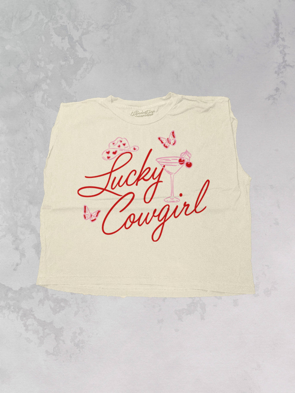 Lucky Cowgirl, Western Vintage Cropped Muscle Tank