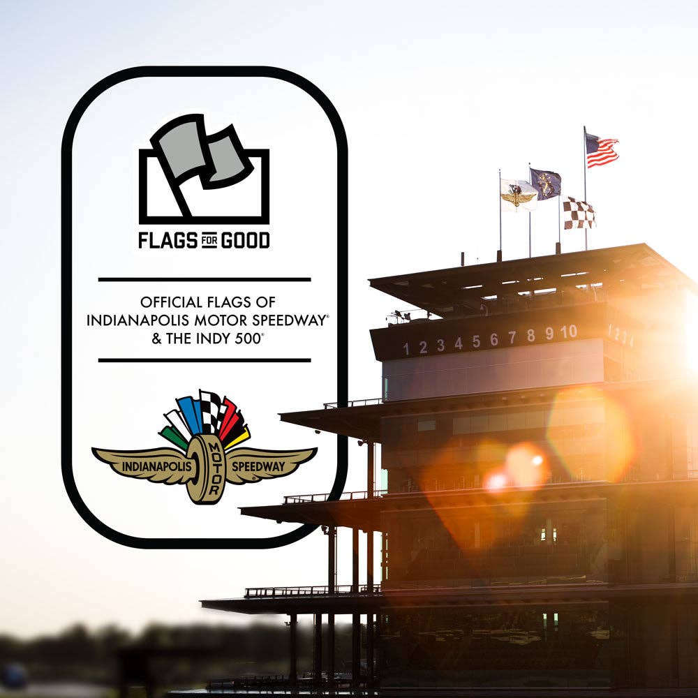 "Welcome Race Fans" '55 Vintage IMS® Logo Garden Flag