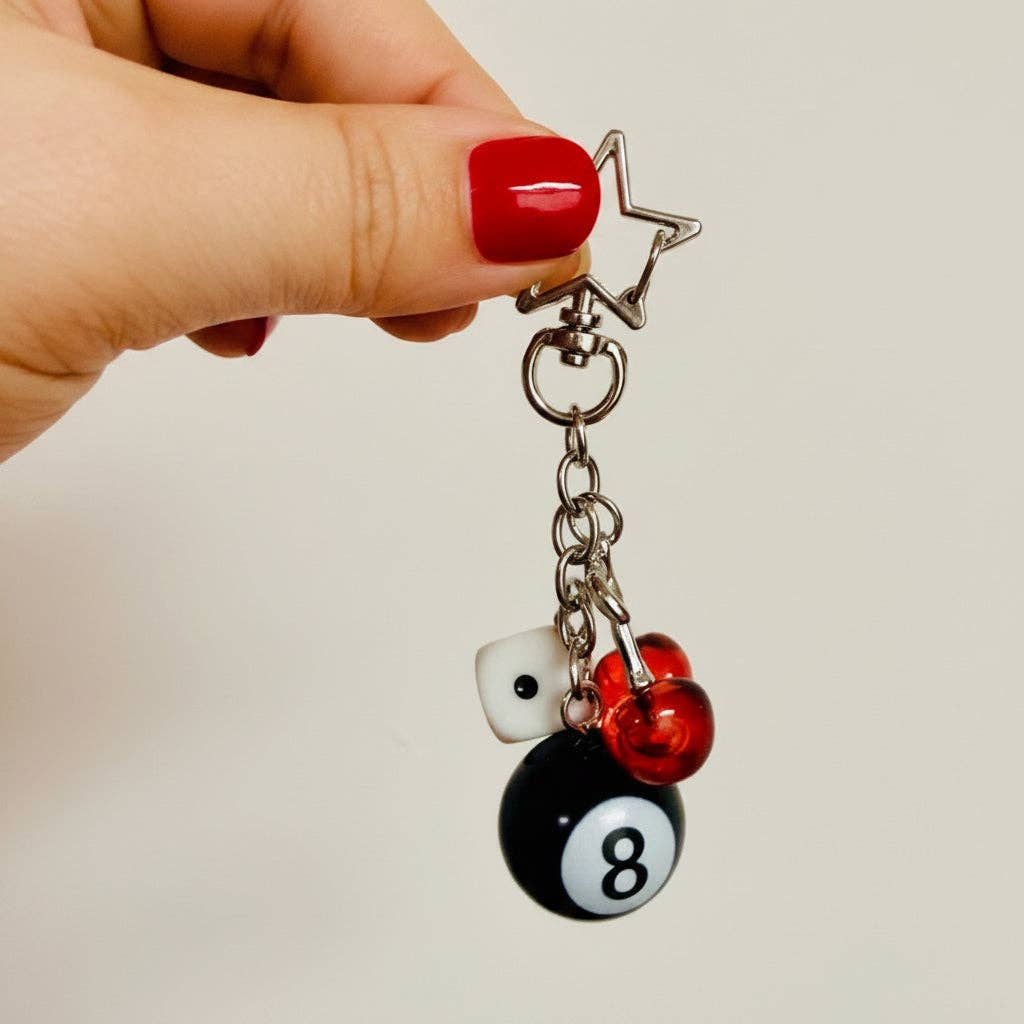 Keychain, 8 Ball & Cherries