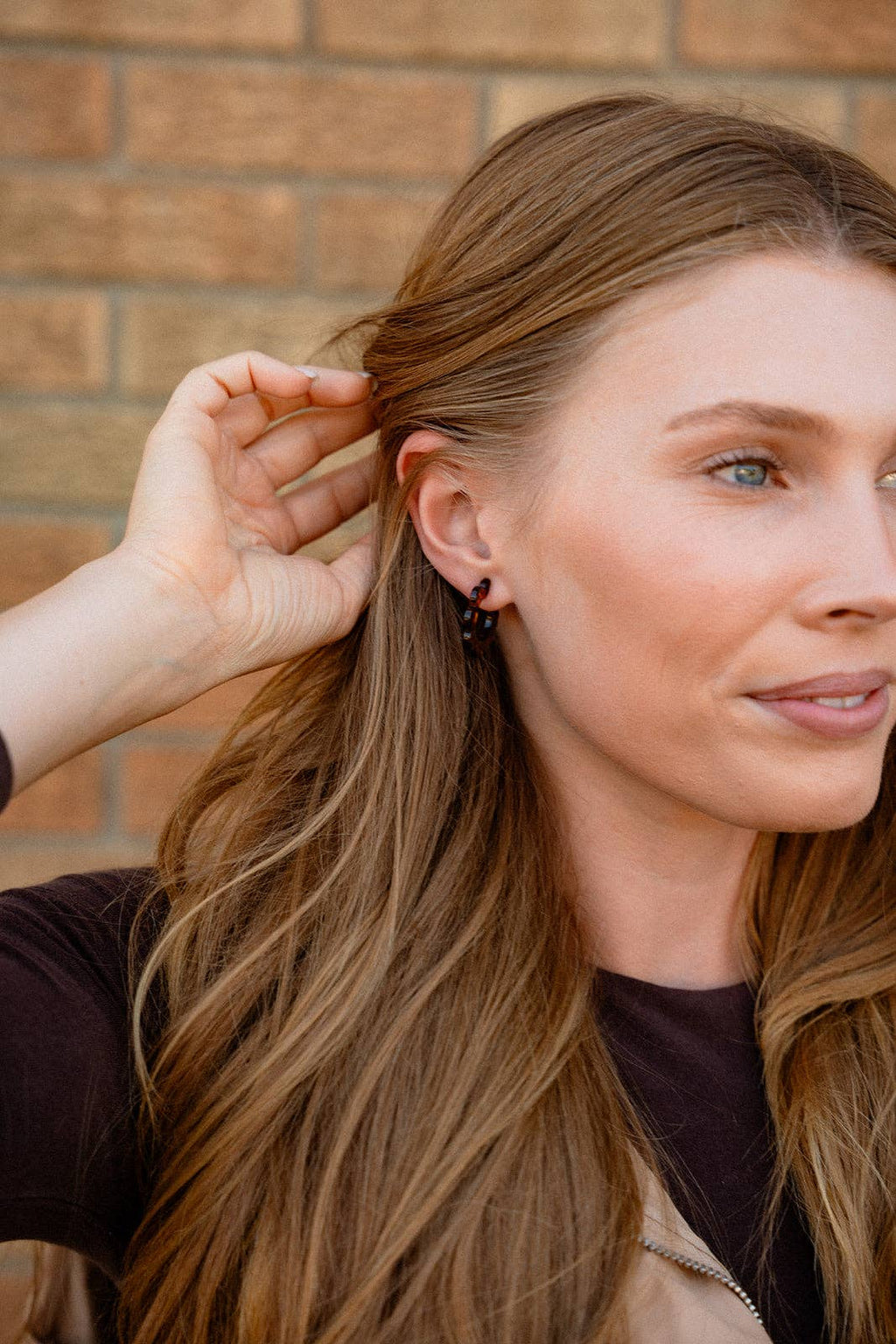 Flora Mini Hoops - Amber Dot // Fall, Earrings, Jewelry