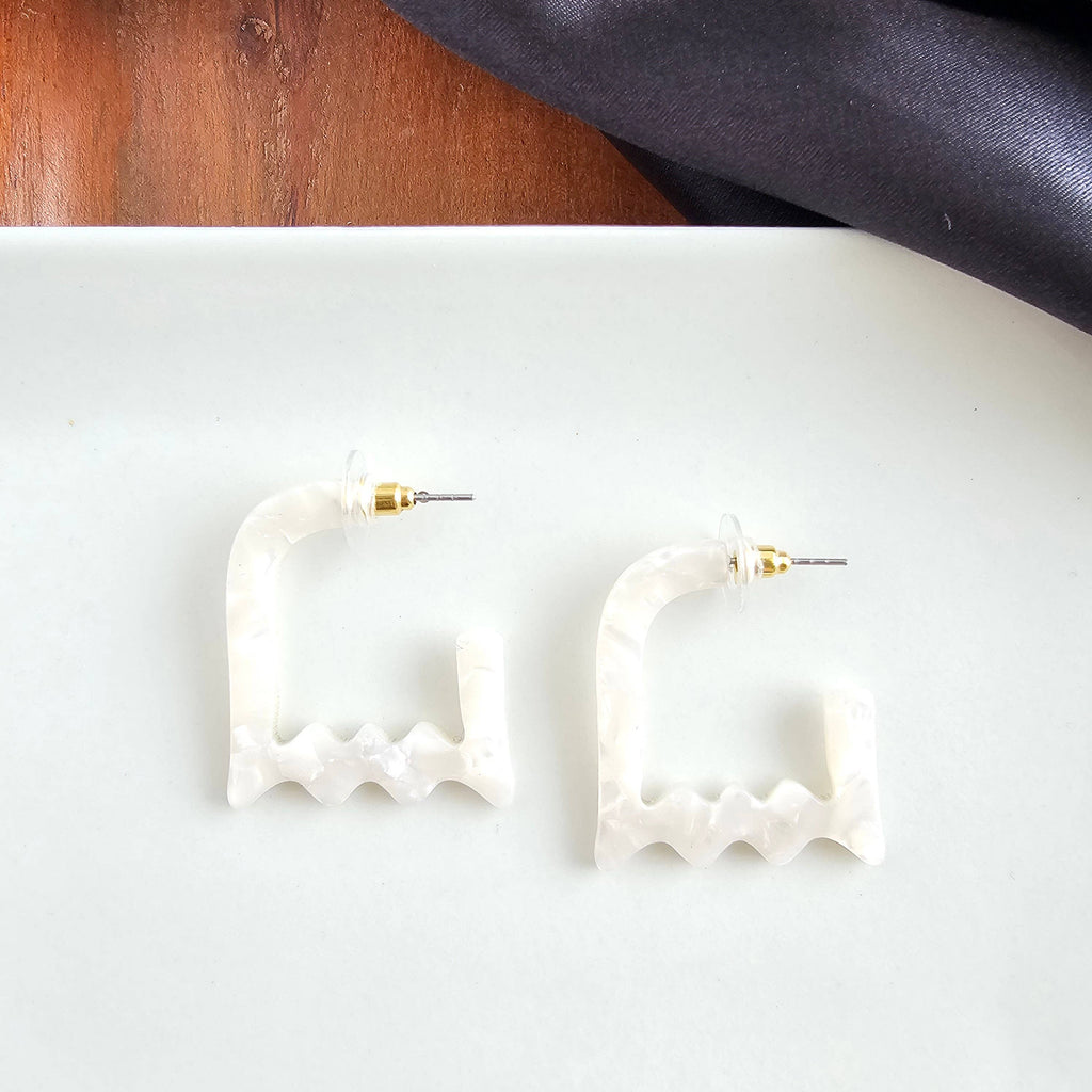 Cream Ghost Hoops