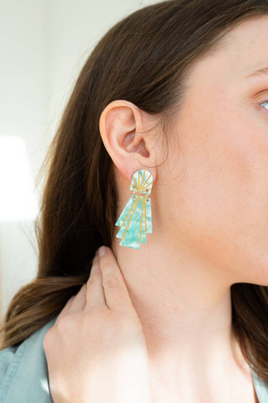 Lucille Earrings - Mint // Jewelry, Art Deco