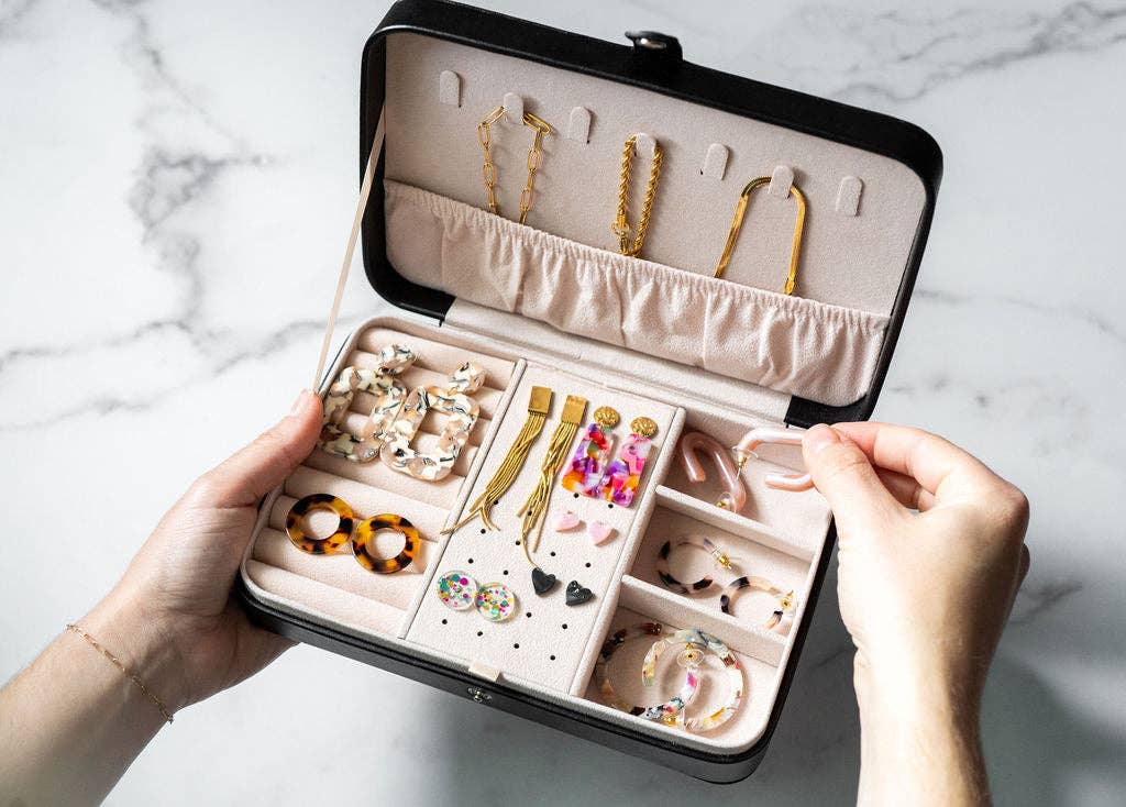 Black Jewelry Travel Case Box