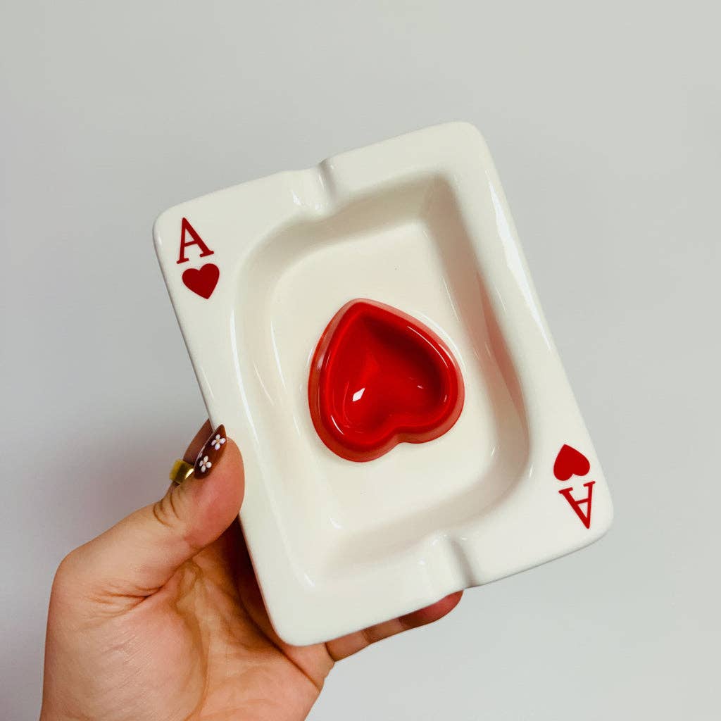 Ceramic Ace Card Ashtray