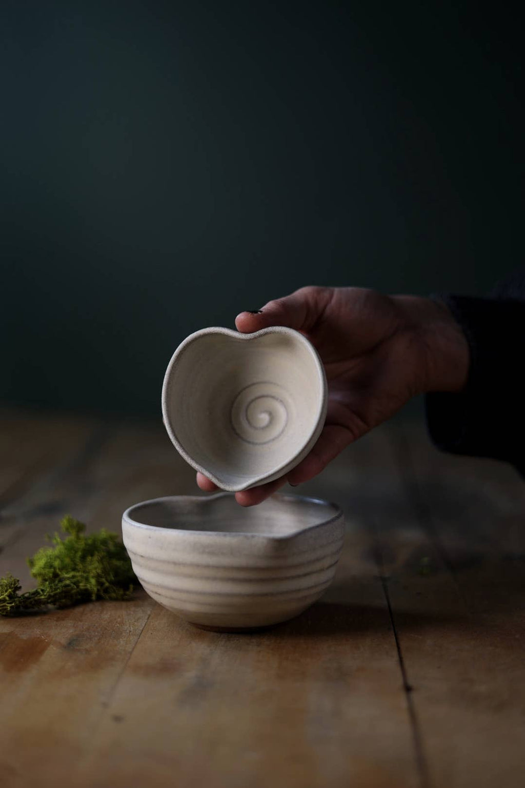 Small Cream Glaze Heart Bowl
