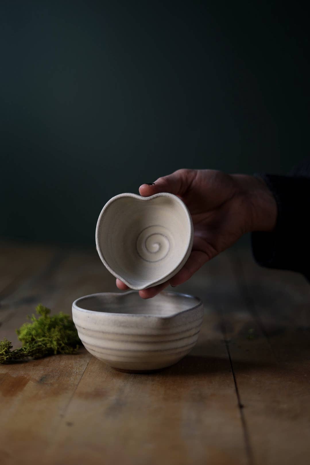 Small Cream Glaze Heart Bowl