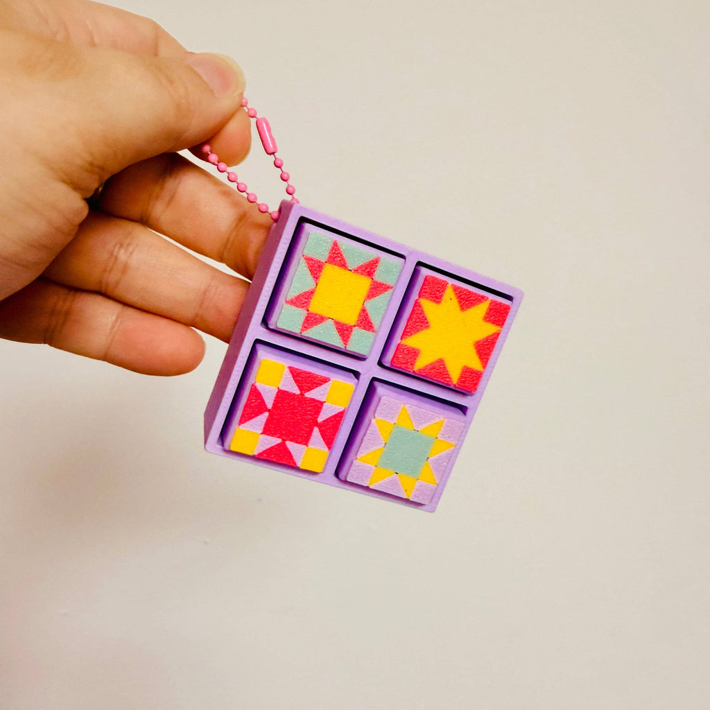 Quilt Pattern Clicker Keychain
