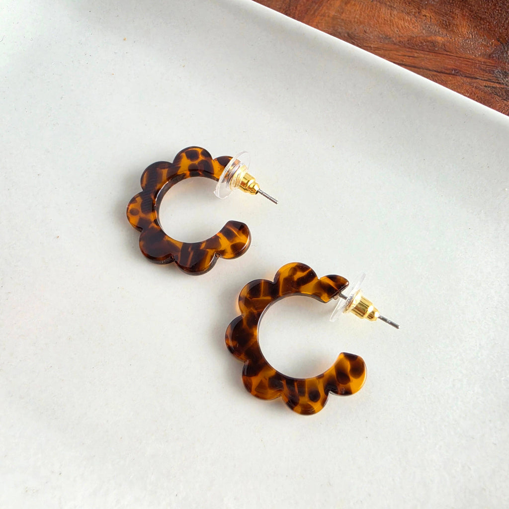 Flora Mini Hoops - Amber Dot // Fall, Earrings, Jewelry
