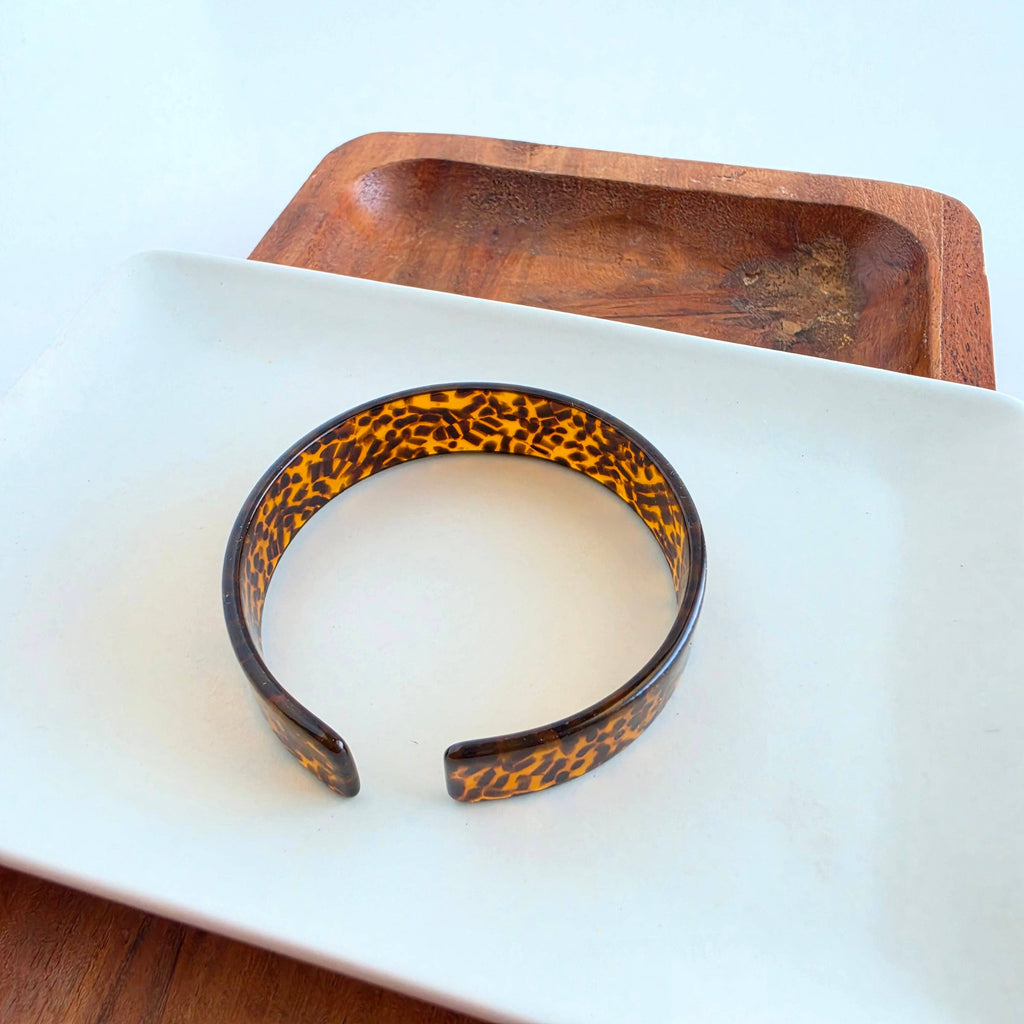 Brynn Bracelet - Amber Dot - Standard // Acrylic Cuff Bangle