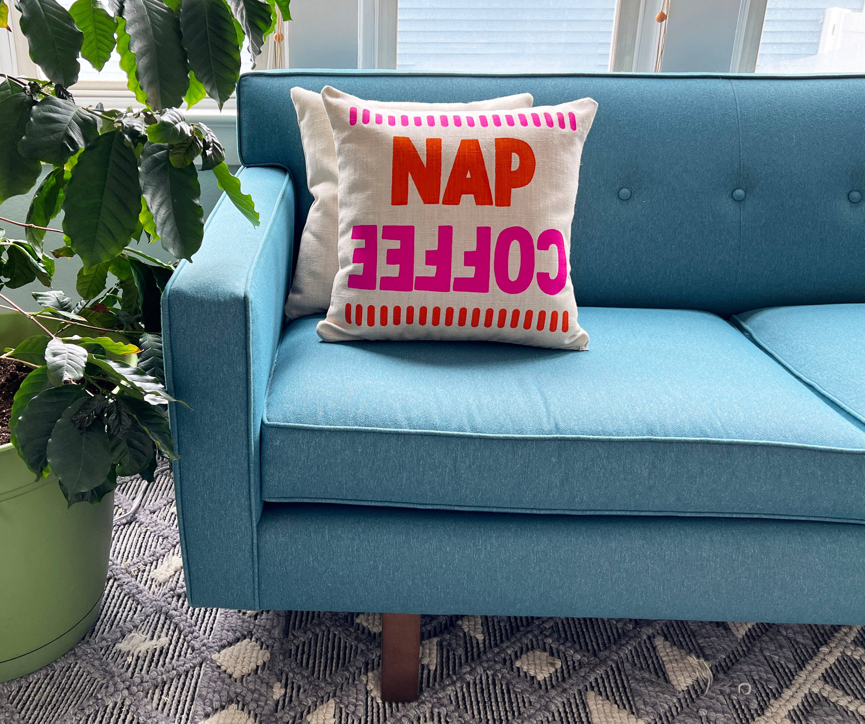Conundrum Pillow - Coffee/Nap