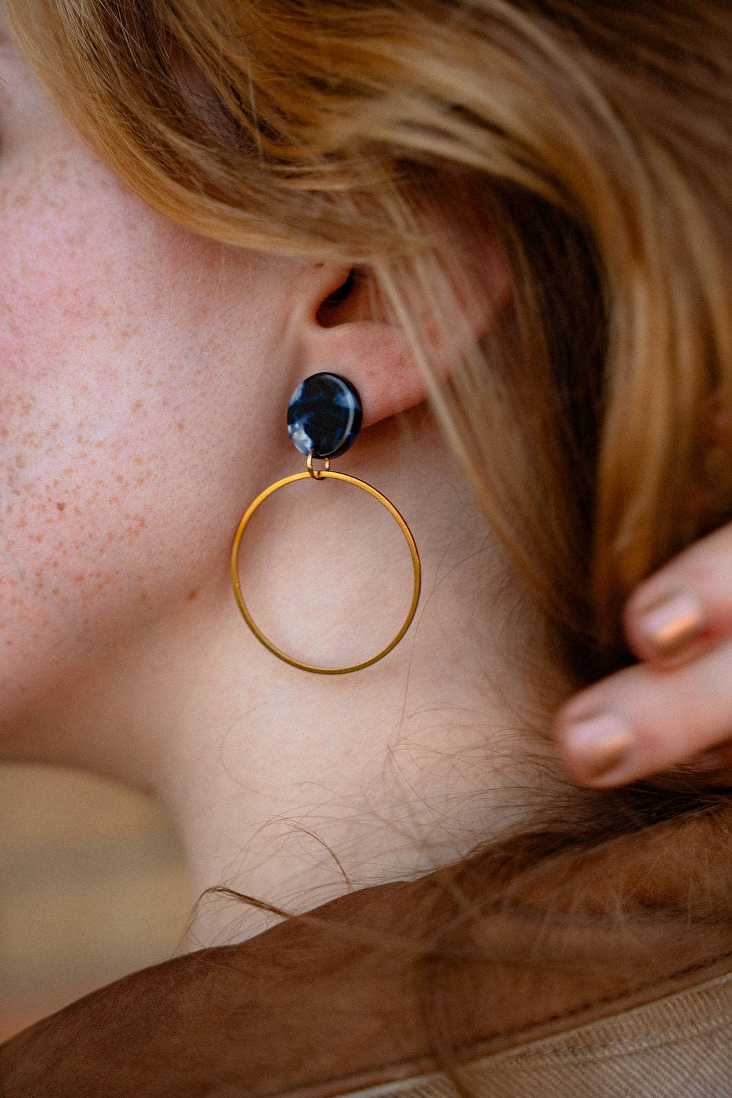 Amelia Earrings - Midnight Marble // Fall, Jewelry, Dangle