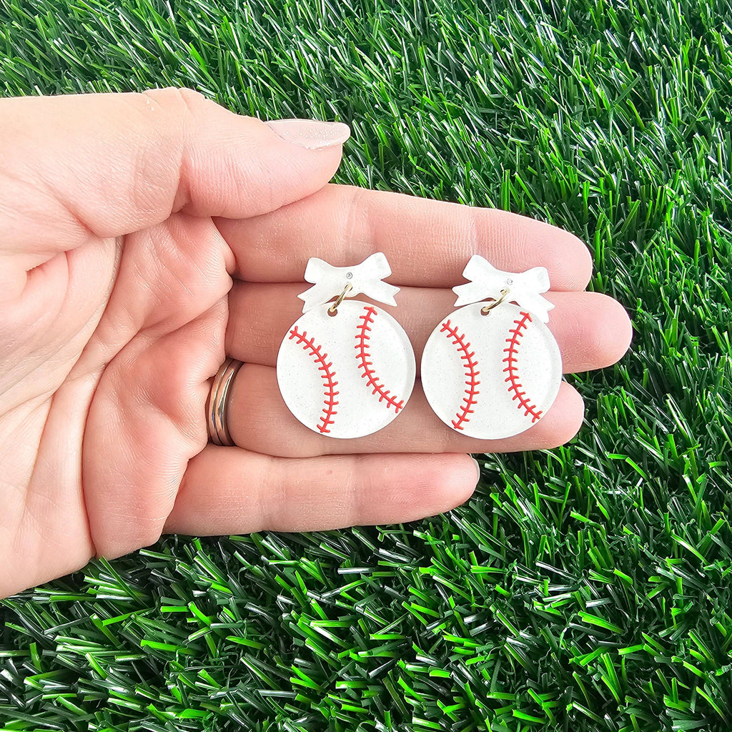 Bow Baseball Earrings // Jewelry, Earrings, Game Day