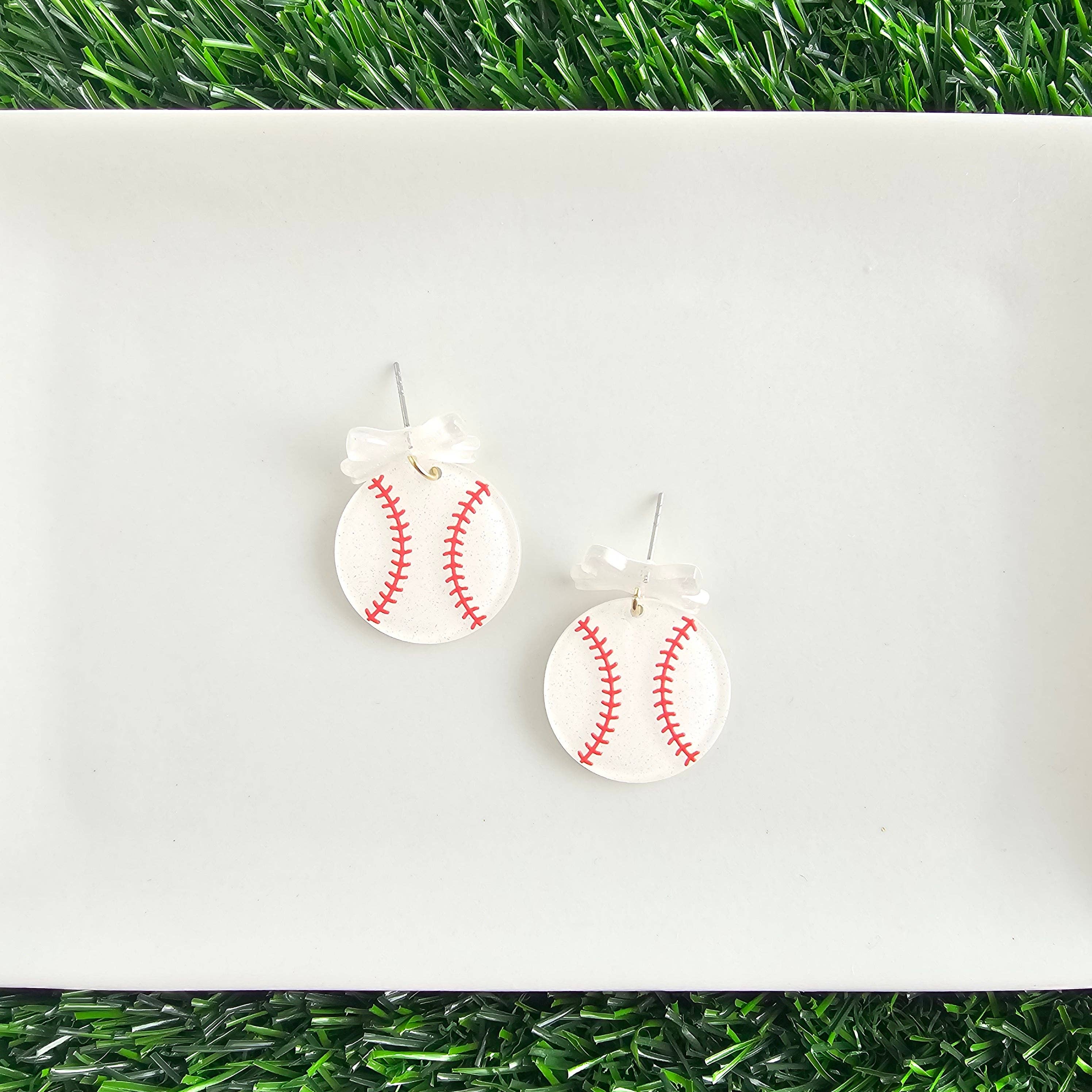 Bow Baseball Earrings // Jewelry, Earrings, Game Day