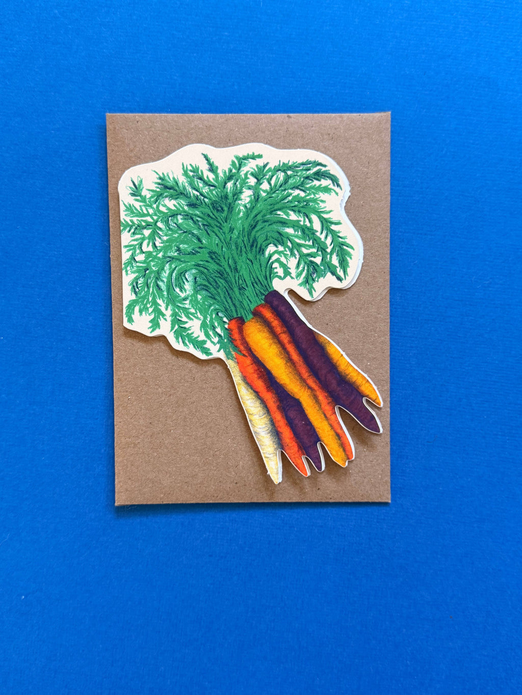 Carrot Bunch Die-Cut Greeting Card