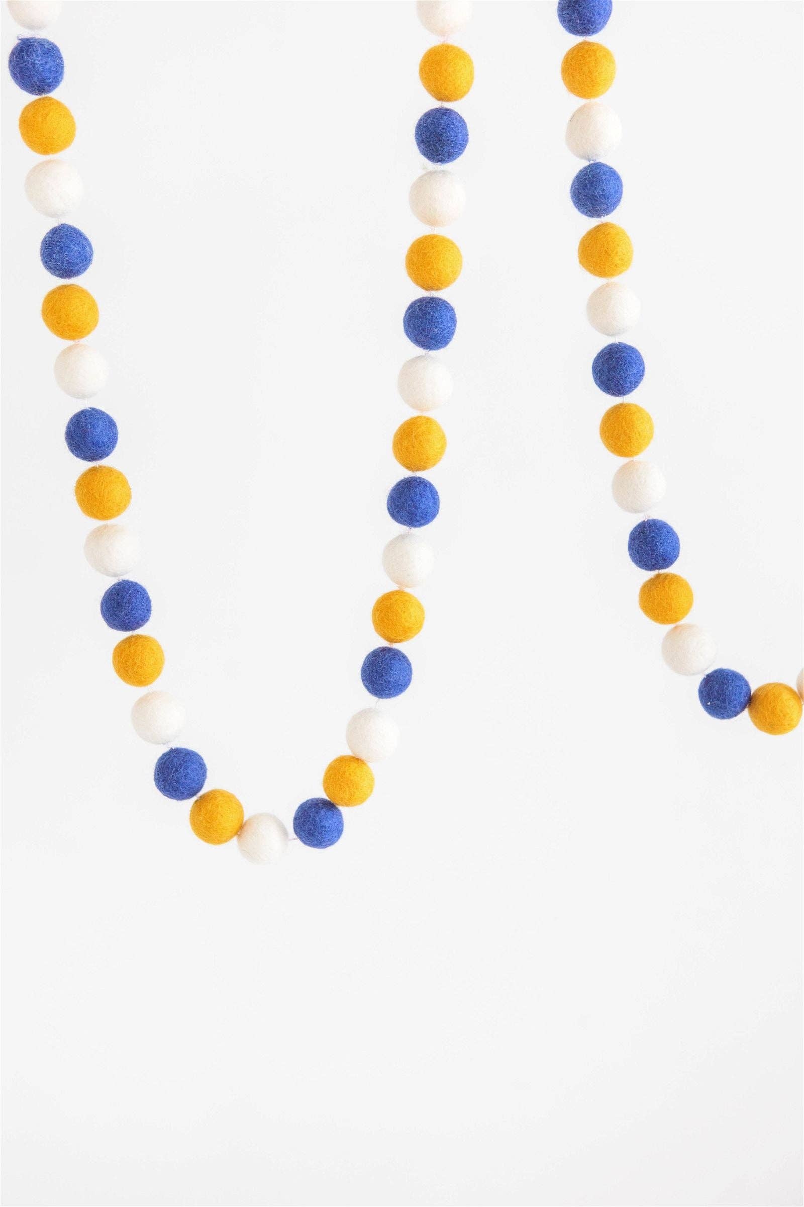 Blue & Yellow Ball Felt Garland