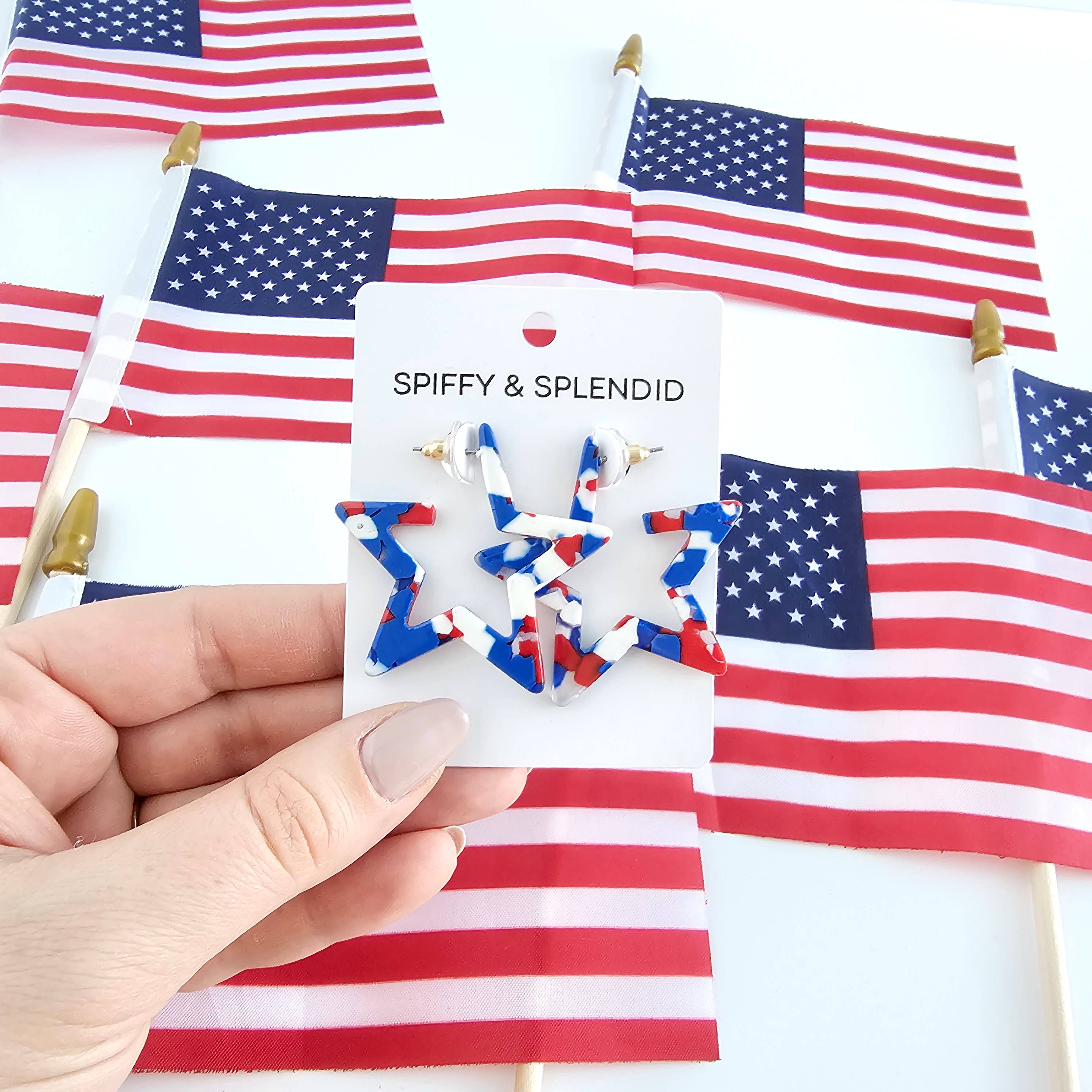 Red, White & Blue Star Hoops